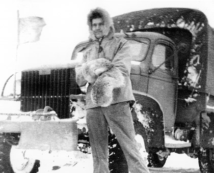 Charlton Heston in the Aleutian Islands during his service in World War II.