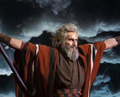 Heston's iconic role as Moses.