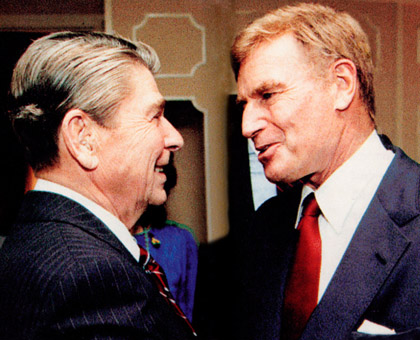 Charlton Heston with President Ronald Regan.