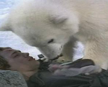 Vincent with Aggie the polar bear